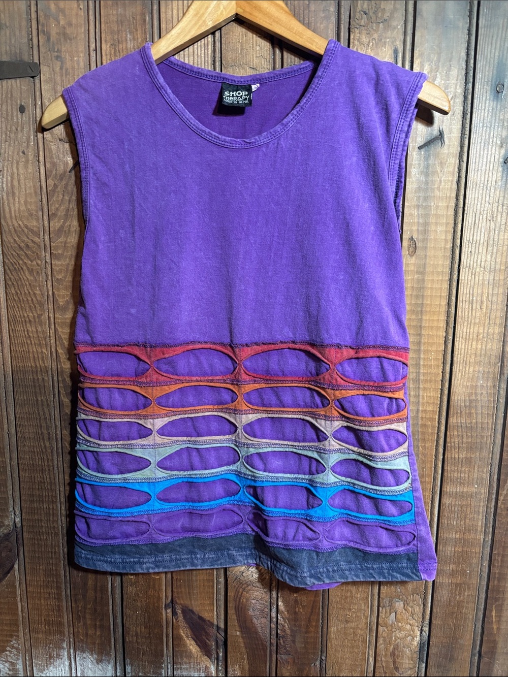 Shop Therapy Purple Cutout Sleeveless Women's Top